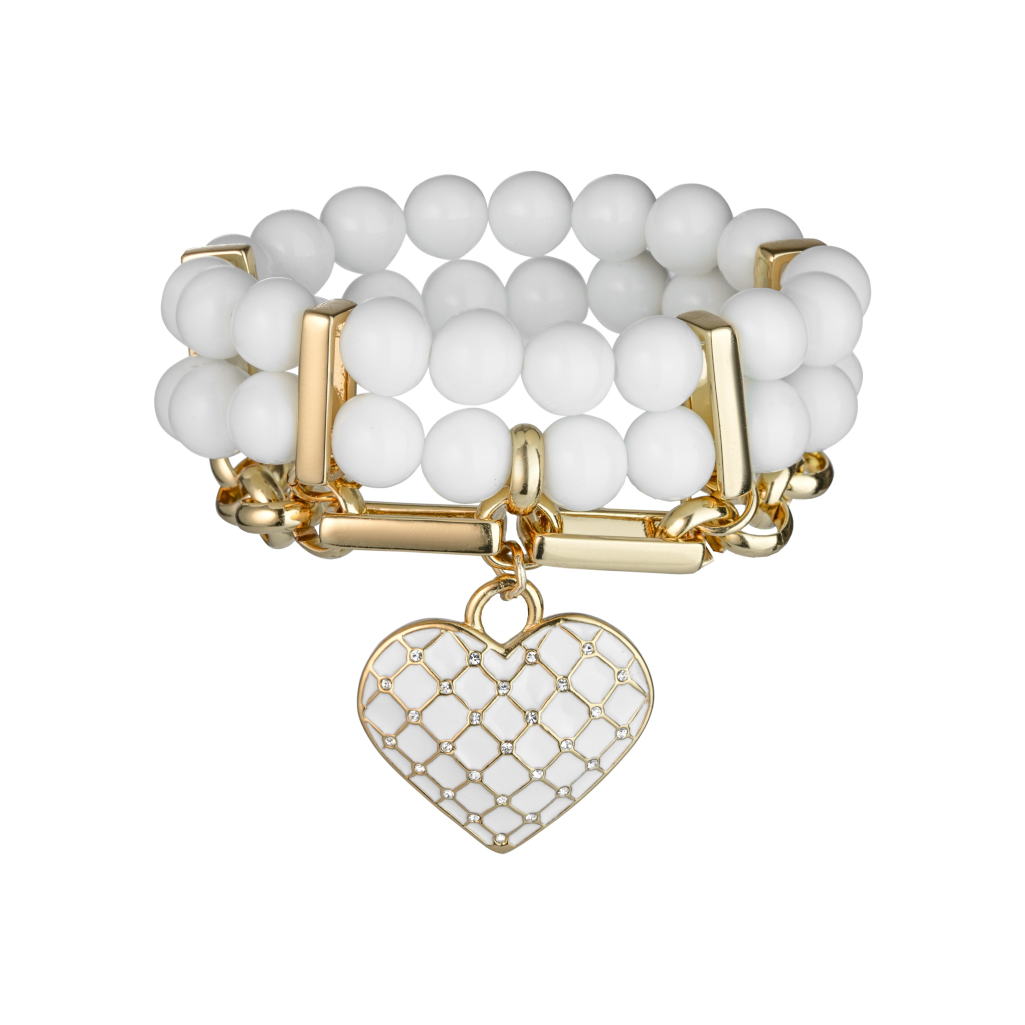 Браслет з білого агату